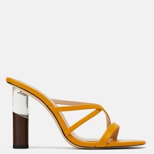 ZARA contrasting round heel sandal